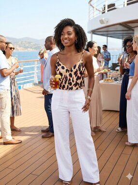 Zaful Beige Leopard Print Spaghetti Strap Crop Top Size S Animal Print Camisole